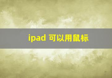 ipad 可以用鼠标